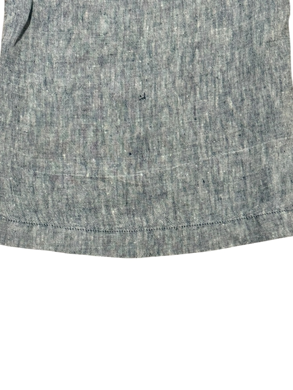 Lands' End Heathered Blue Wide-Leg Linen Pull On Pants with Blue Waistband - Picture 5 of 8